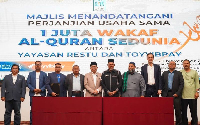 ToyyibPay, Yayasan Restu meterai MoA perkasa inisiatif global 1 Juta Wakaf Al-Quran Sedunia