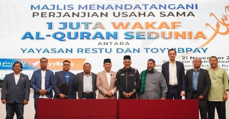 ToyyibPay, Yayasan Restu meterai MoA perkasa inisiatif global 1 Juta Wakaf Al-Quran Sedunia